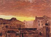 Frederic E.Church Rooftops at Sunset,Rome,Italy oil painting picture wholesale